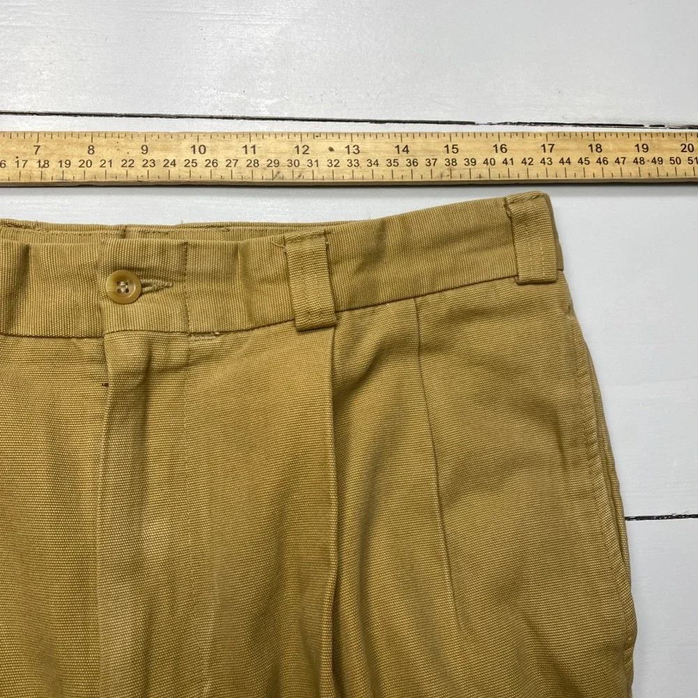 Bills Khakis M1 Pleated Trousers Mens 34 Tan Cotton Canvas Made in USA Pants